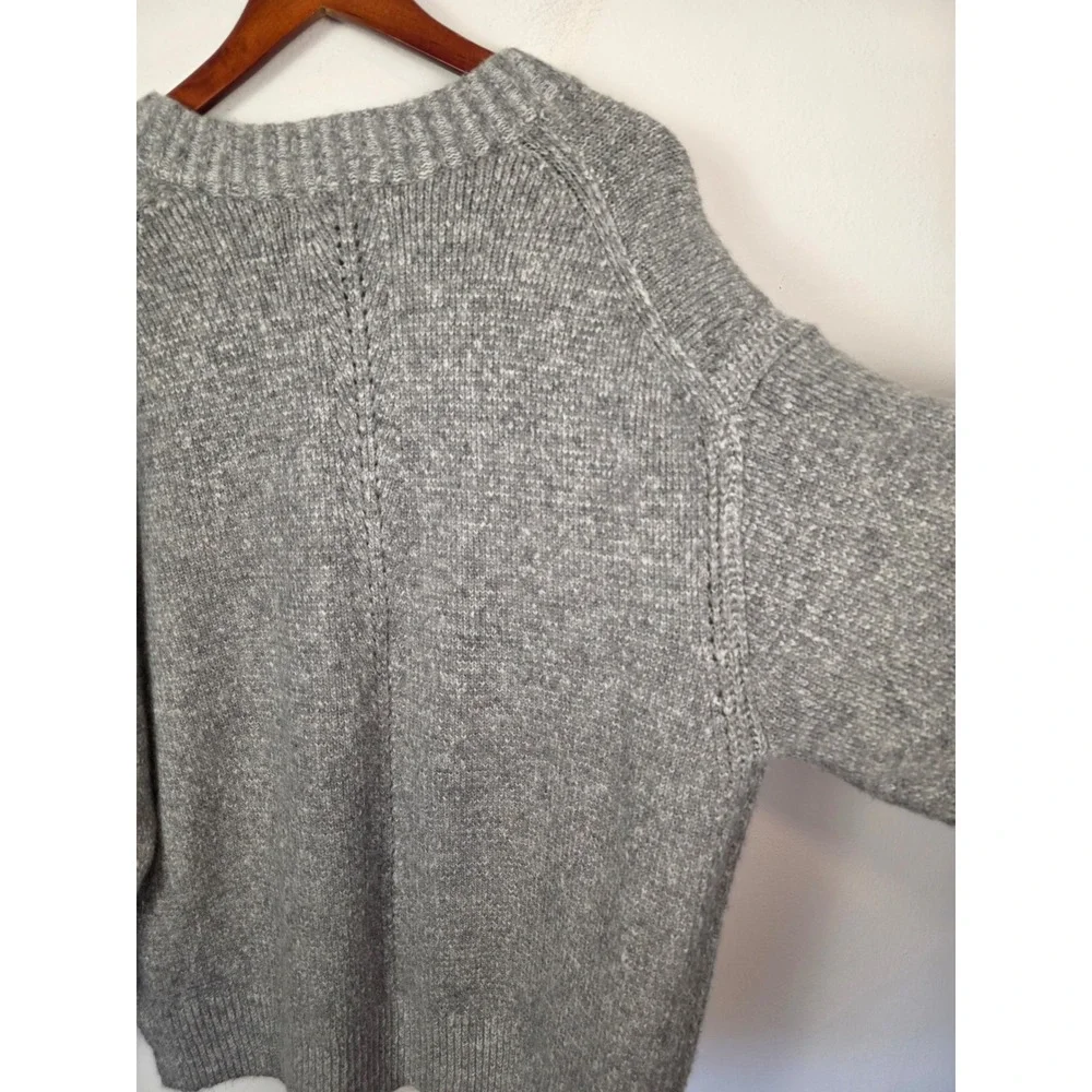 J.Crew Relaxed‎ Gray Merino Wool Alpaca Blend Oversized Crewneck Sweater Womens - Picture 5 of 8